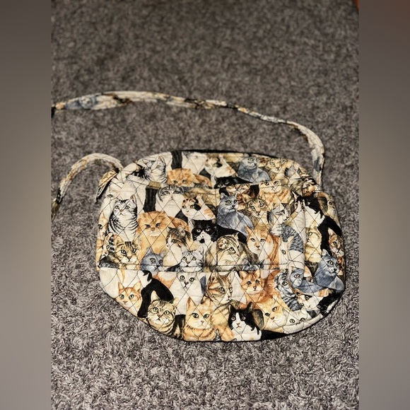 Vintage Larenda Stitched Kitty Cat Quilted Crossbody Handbag - Picture 2 of 13